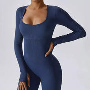 ribbed yoga jumpsuit, view 12 - MRSLM