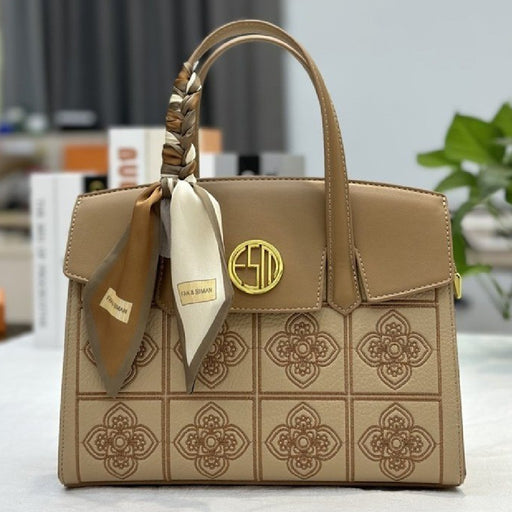 beige silk scarf crossbody bag - MRSLM