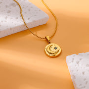 moon star pendant necklace, view 4 - MRSLM