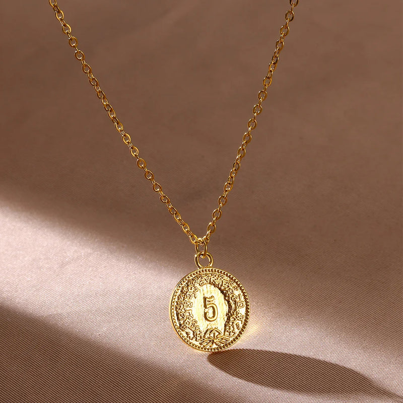 coin pendant necklace, view 7 - MRSLM
