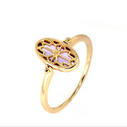 ancient amethyst hollow pattern reversible ring, view 3 - MRSLM
