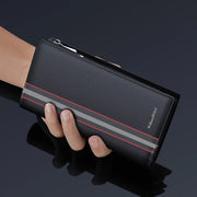 Long leather men's wallet with phone pocket, view 3 - MRSLM