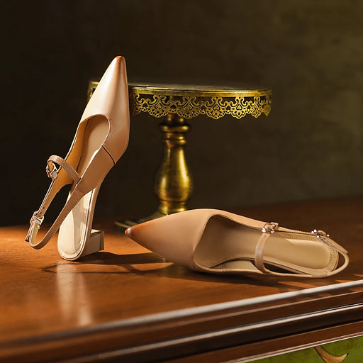 genuine leather high heel sandals - MRSLM