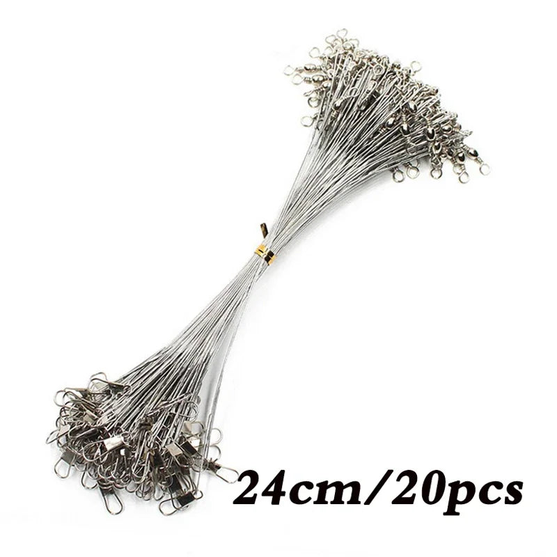 anti-bite fishing leader steel wire with swivel, view 4 - MRSLM