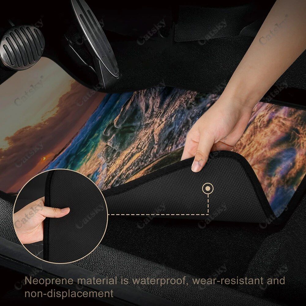 Nature Sunset Summer Car Floor Mats Carpet Non-Slip