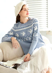 women's knit crew neck sweater, view 3 - MRSLM
