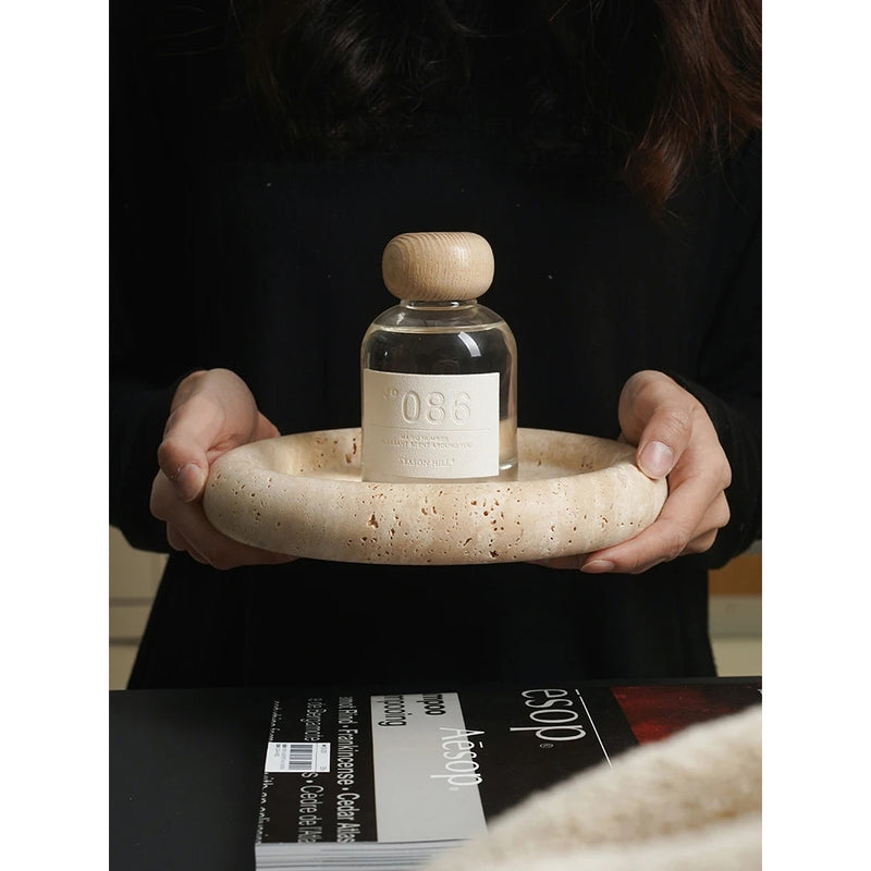 travertine serving tray, view 7 - MRSLM