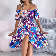 Square collar ruffle A-line dress, view 3 - MRSLM