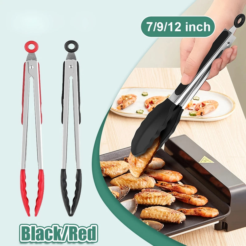 silicone BBQ grilling tongs, view 5 - MRSLM