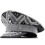 black paillette flat top party hat, view 5 - MRSLM