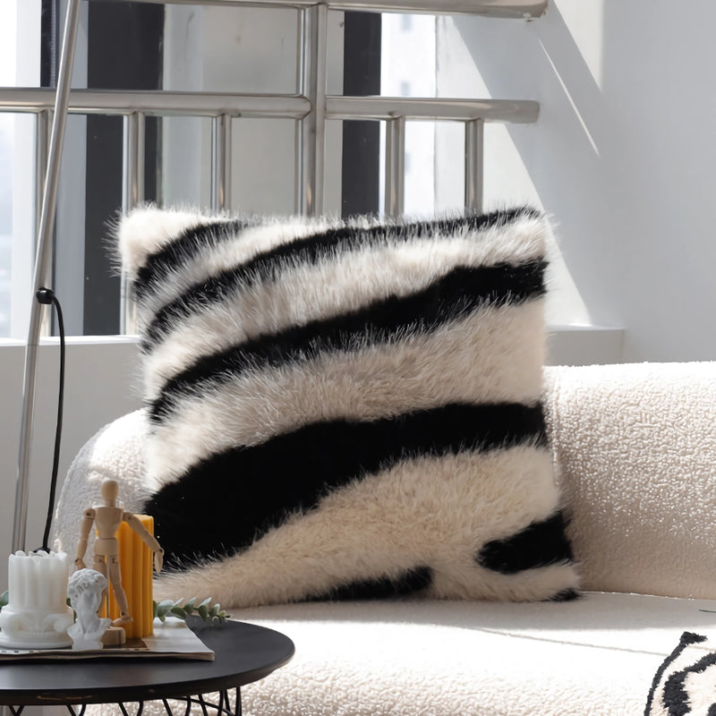 italian minimalist black and white cushion cover, view 3 - MRSLM