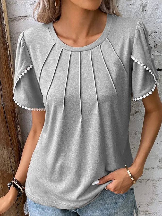 women's tulip sleeve tassel t-shirt, view 8 - MRSLM
