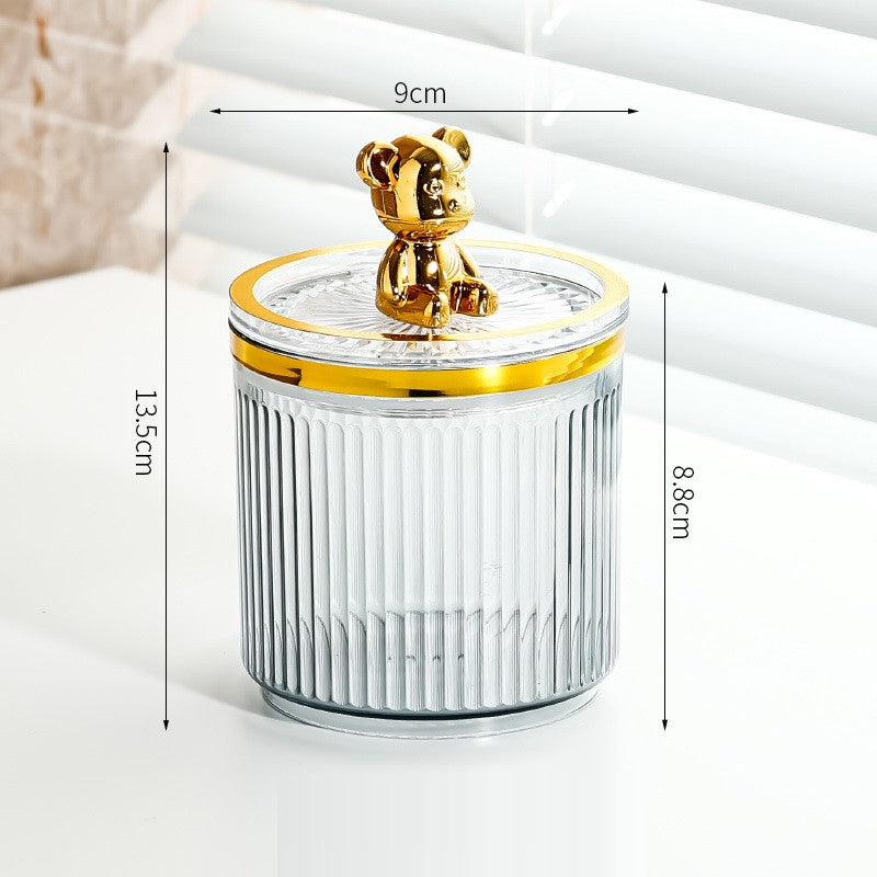 Luxury acrylic cotton pad and swab organizer, view 6 - MRSLM
