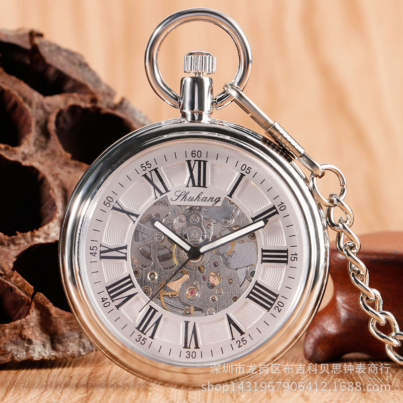 open-face automatic mechanical pocket watch, view 3 - MRSLM