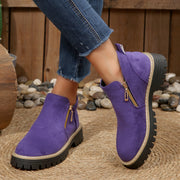 Women's suede chunky side-zip ankle boots, view 13 - MRSLM
