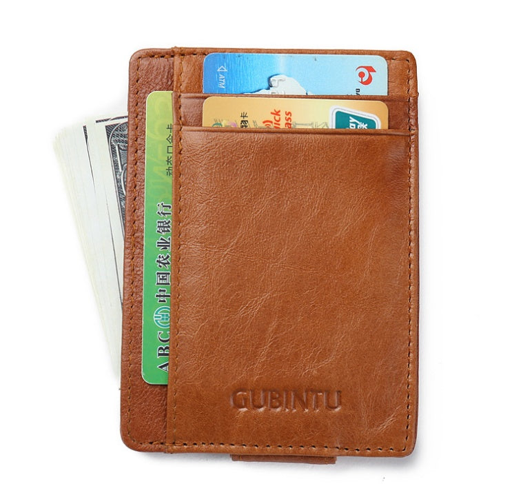 men's thin leather money clip wallet, view 6 - MRSLM