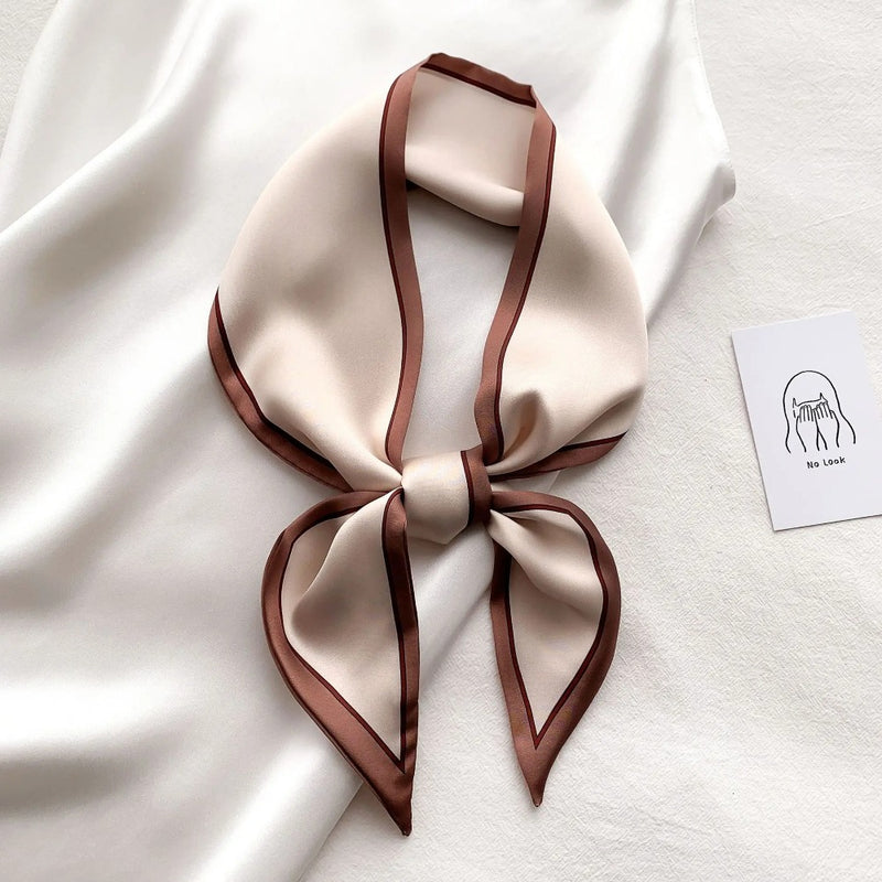 silk-feel narrow scarf, view 10 - MRSLM