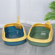 semi-closed plastic cat litter box, view 4 - MRSLM