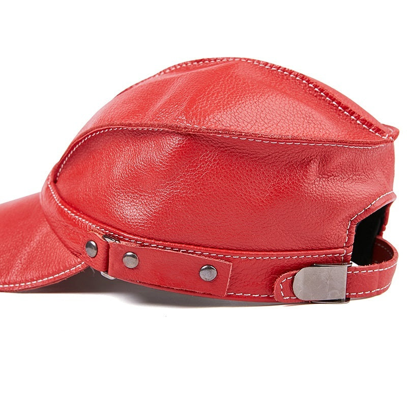 Men's leather baseball cap with earmuffs, view 7 - MRSLM