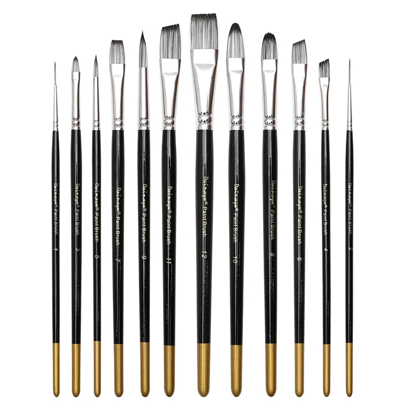 12-piece artist paint brush set, view 4 - MRSLM