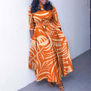 lace-up printed plus size dress, view 6 - MRSLM