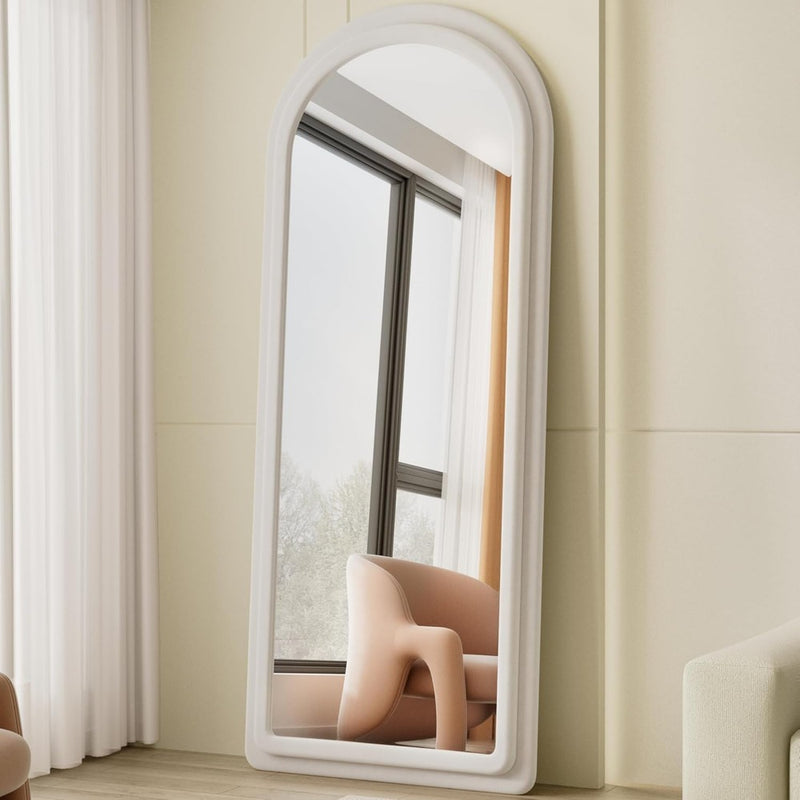 arched full-length mirror with flannel frame, view 7 - MRSLM