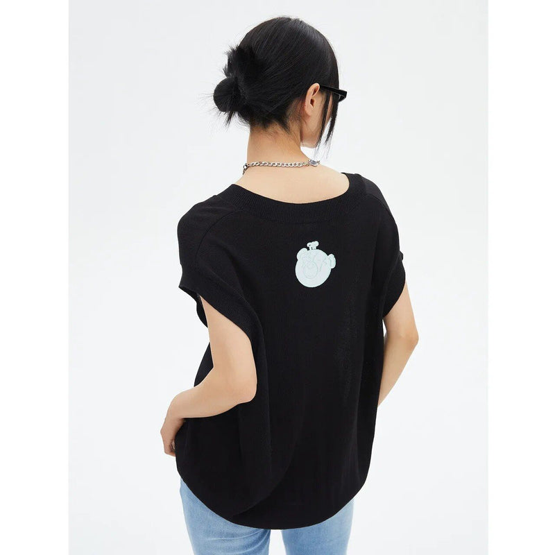 V-neck knit vest for women, view 8 - MRSLM