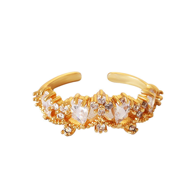 zircon drop crown ring, view 5 - MRSLM