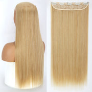 synthetic long straight clip-in hair extensions, view 14 - MRSLM