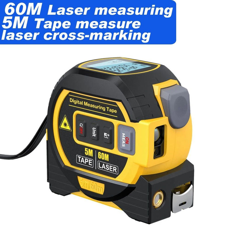 multi-function laser distance meter with tape measure, view 5 - MRSLM