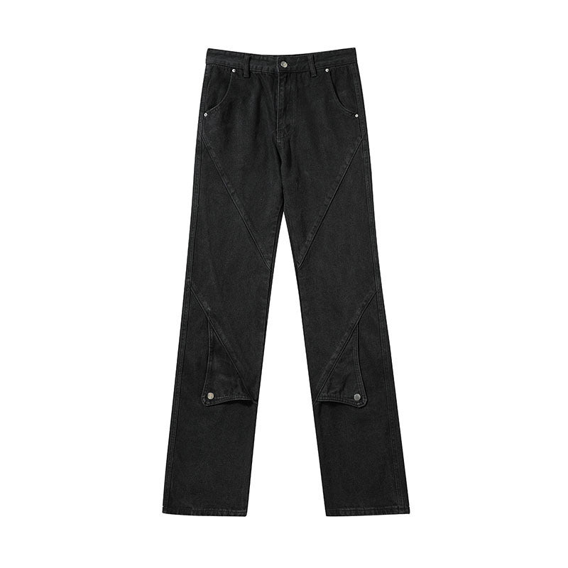 High Street Niche Design Straight Jeans