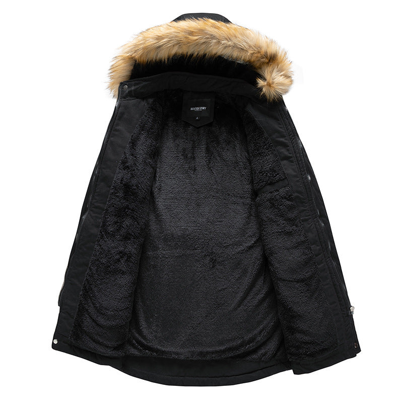 men's detachable hooded washed winter coat, view 9 - MRSLM