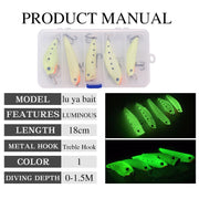 3D luminous hard fishing bait set, view 2 - MRSLM