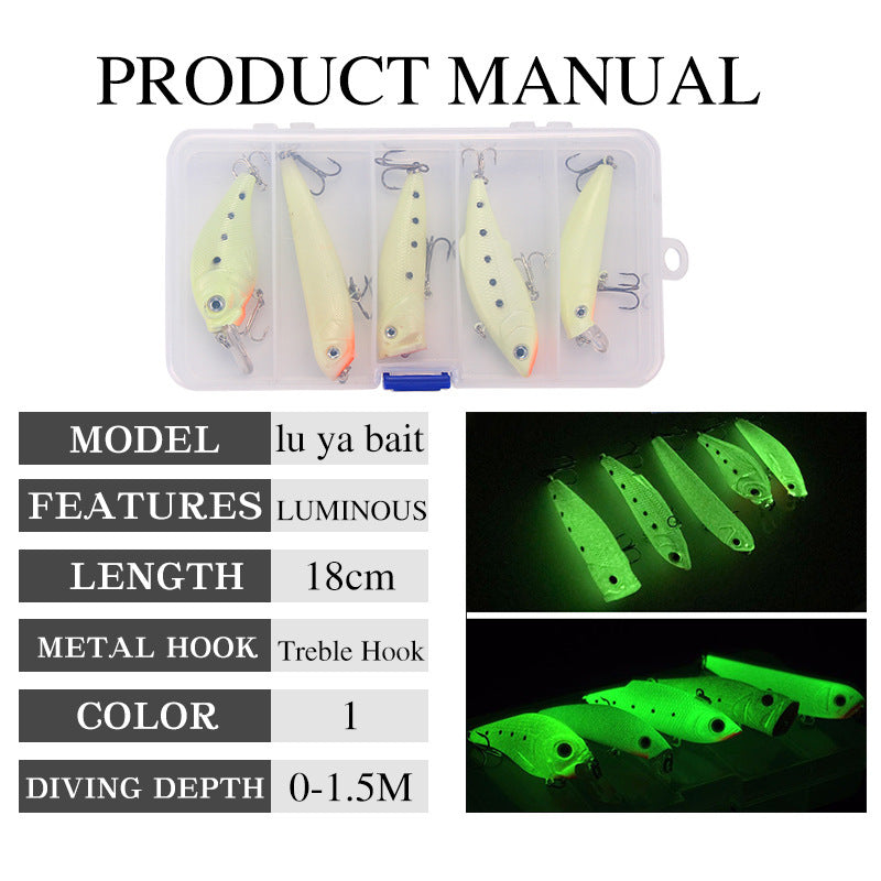 3D luminous hard fishing bait set, view 2 - MRSLM