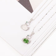 swan and jade pendant necklace - MRSLM