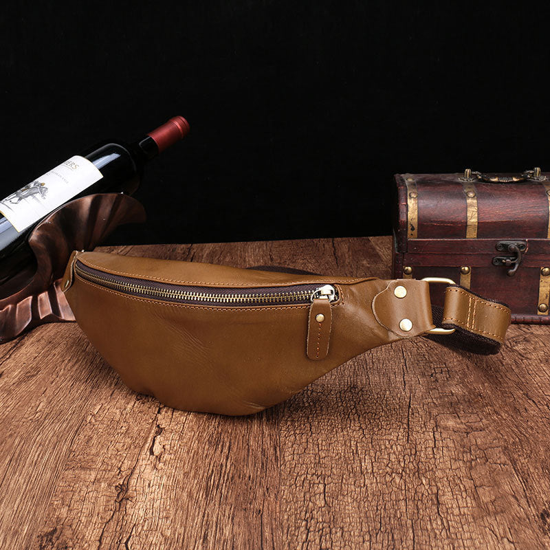 men's leather cell phone belt bag, view 6 - MRSLM