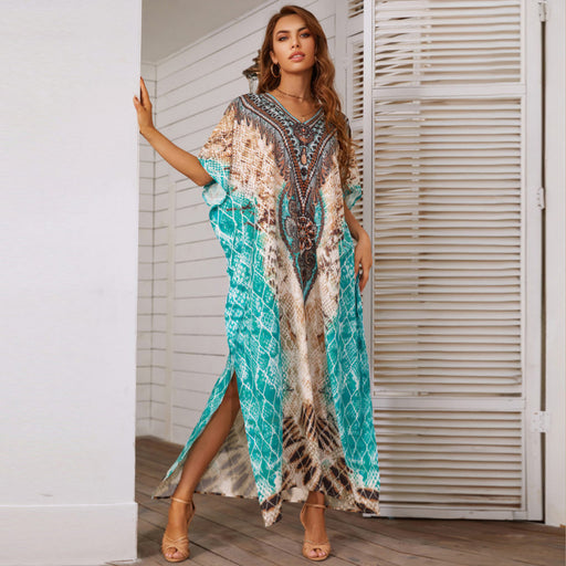 oversized flower print beach cover-up - MRSLM
