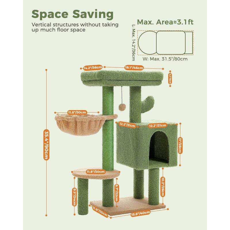 cactus cat tree tower, view 4 - MRSLM