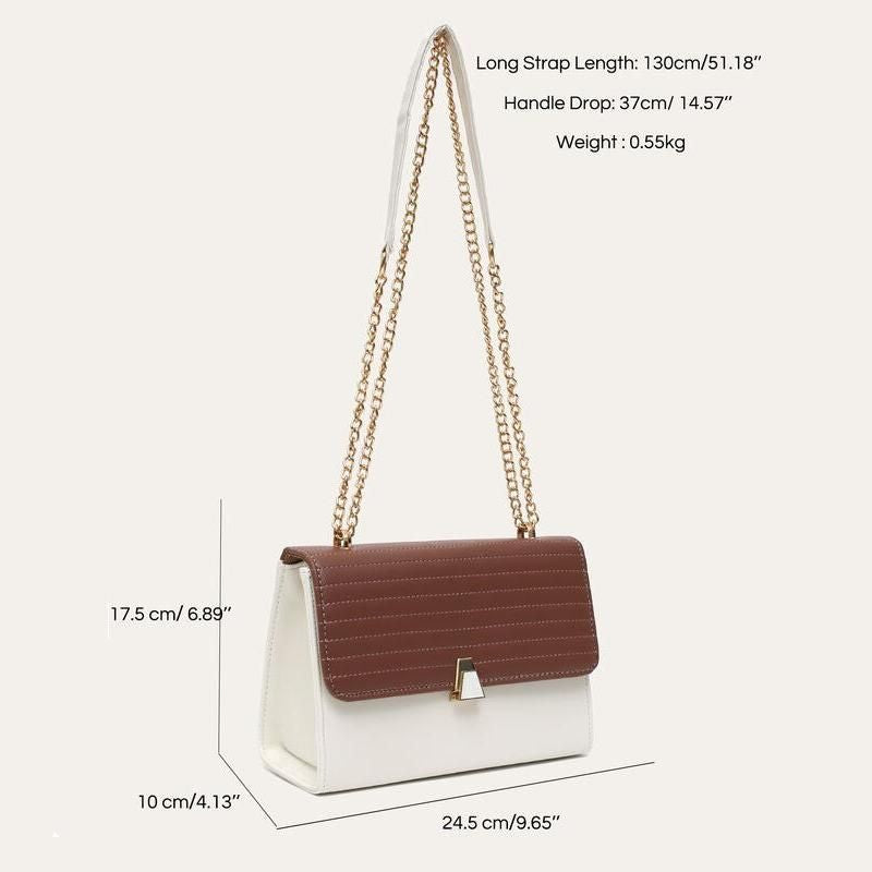 color block quilted shoulder bag, view 11 - MRSLM