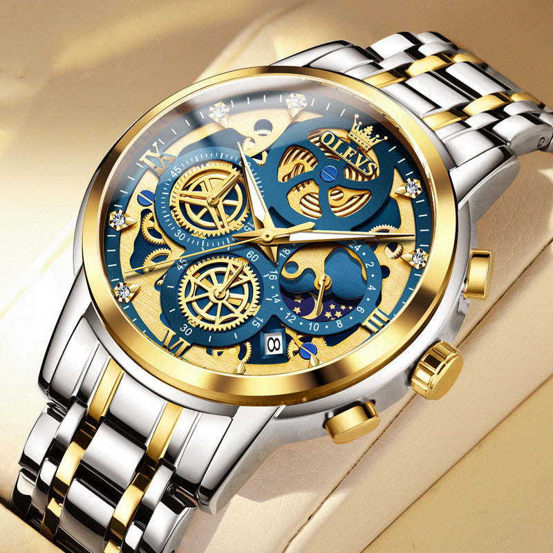 men's quartz chronograph watch, view 4 - MRSLM