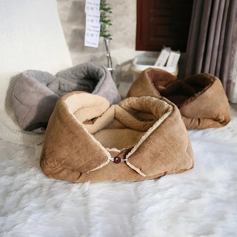 fluffy winter cat bed, view 8 - MRSLM