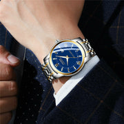 men's stainless steel luminous quartz watch, view 7 - MRSLM