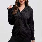 women's hooded single-breasted knit sweater - MRSLM