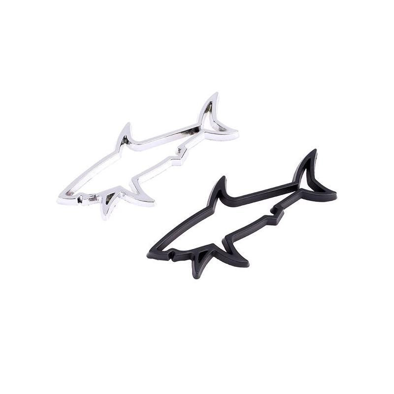 3D metal shark fish car emblem, view 4 - MRSLM