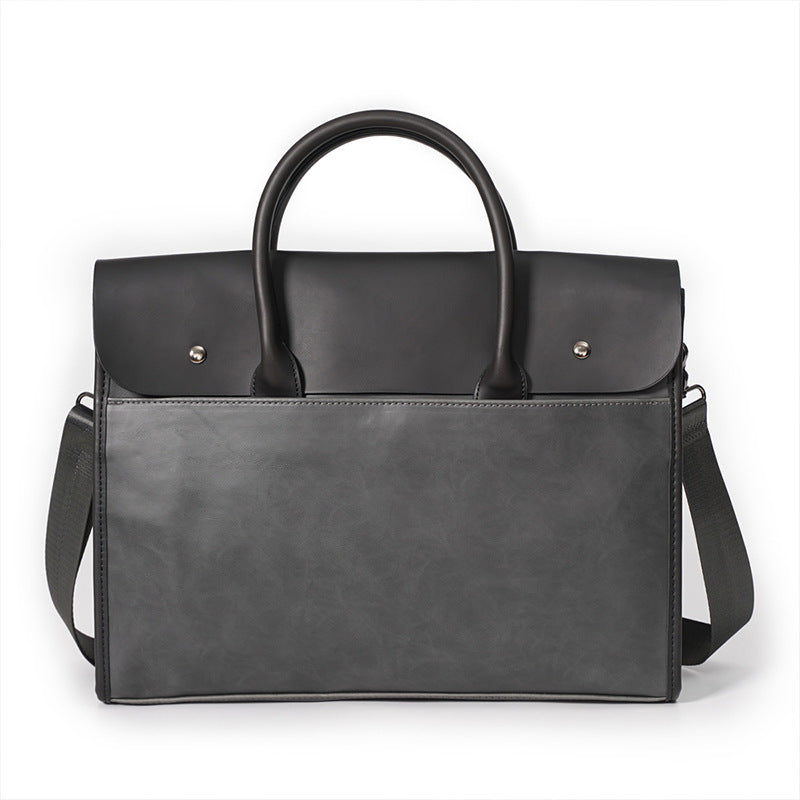 pu leather briefcase shoulder bag, view 5 - MRSLM