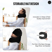 velvet memory foam travel pillow with hood, view 4 - MRSLM