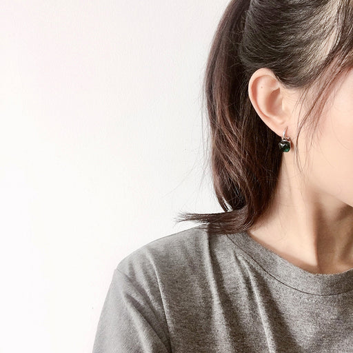 colored stone french hook earrings - MRSLM
