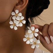 Camellia flower dangle earrings, view 9 - MRSLM