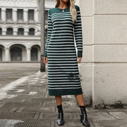 striped knit dress, view 3 - MRSLM
