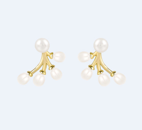 Women's Fashion Simple Sterling Silver Pearl Earrings